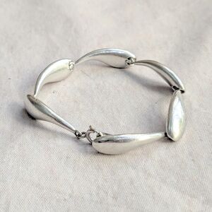 Sterling Silver Bracelet E.Schiff Whale Modernist 7"